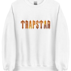 Trapstar Fire Logo White Sweatshirt